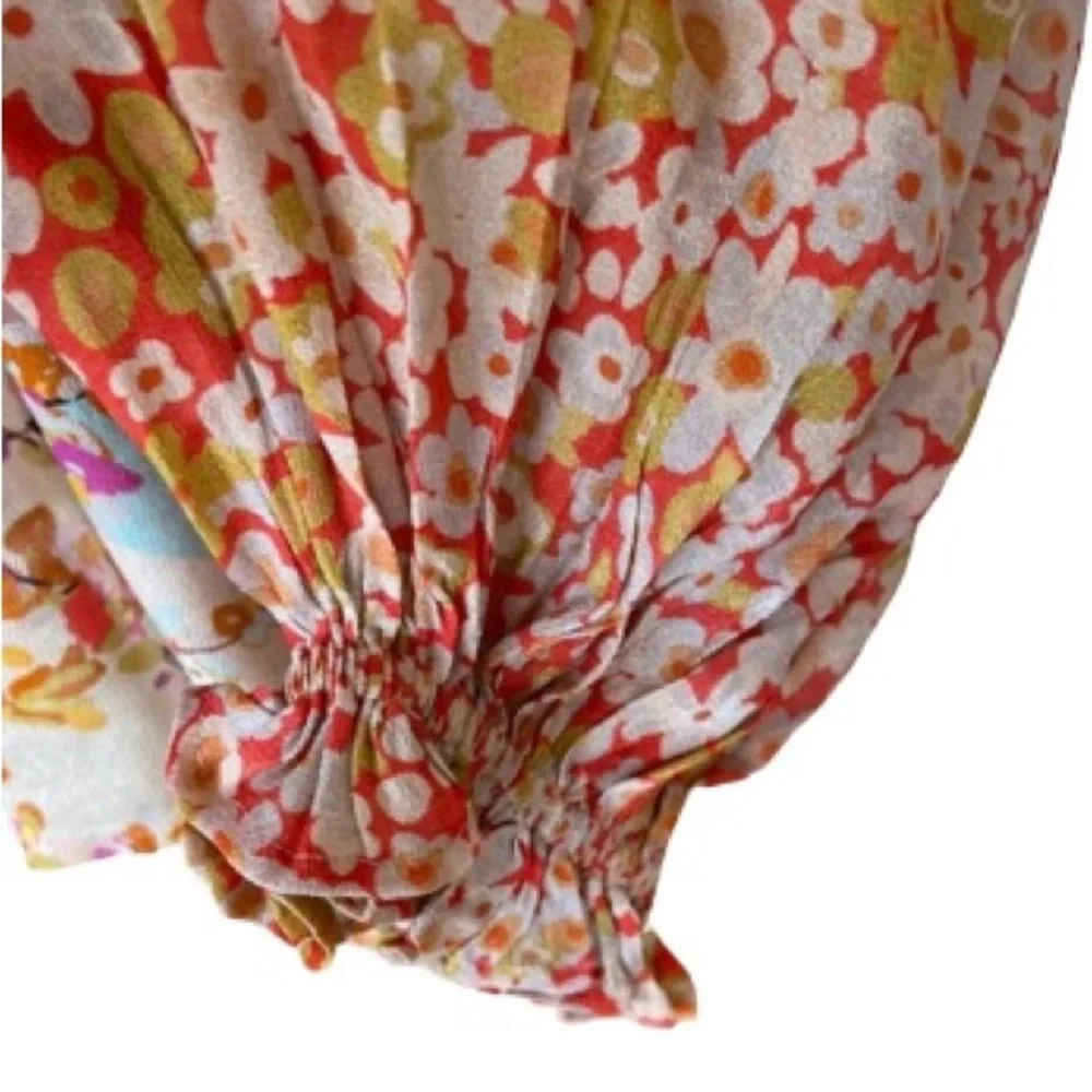 Anthropologie BI-nk Miranda Peasant Blouse Floral Size - Picture 5 of 6